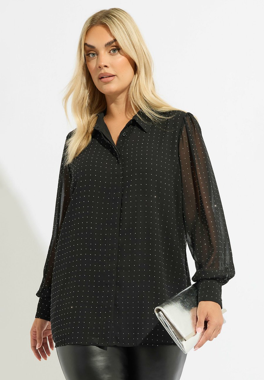 Блуза Yours Clothing Button-down blouse, Black/Anthracite
Блуза Yours Clothing Button-down blouse, Black/Anthracite