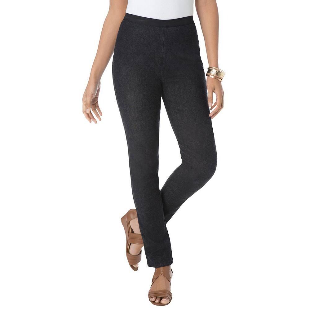 Женские прямые джеггинсы из эластичного денима Jessica London больших размеров для миниатюрных размеров, черный
Женские прямые джеггинсы из эластичного денима Jessica London больших размеров для миниатюрных размеров, черный