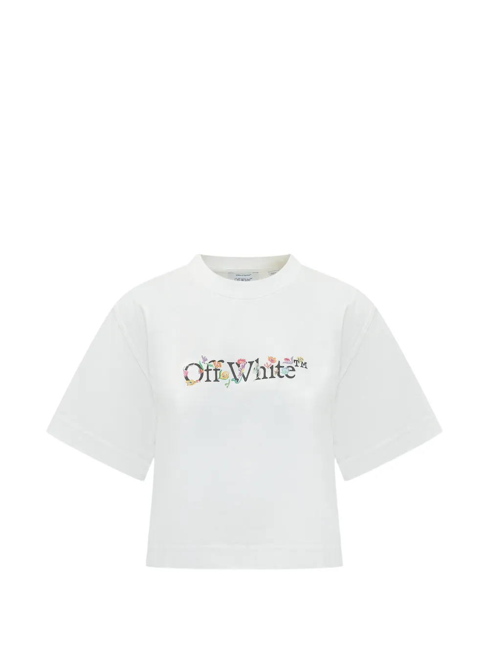 Укороченная футболка с изображением светящегося цветка Off-White, белый
Укороченная футболка с изображением светящегося цветка Off-White, белый