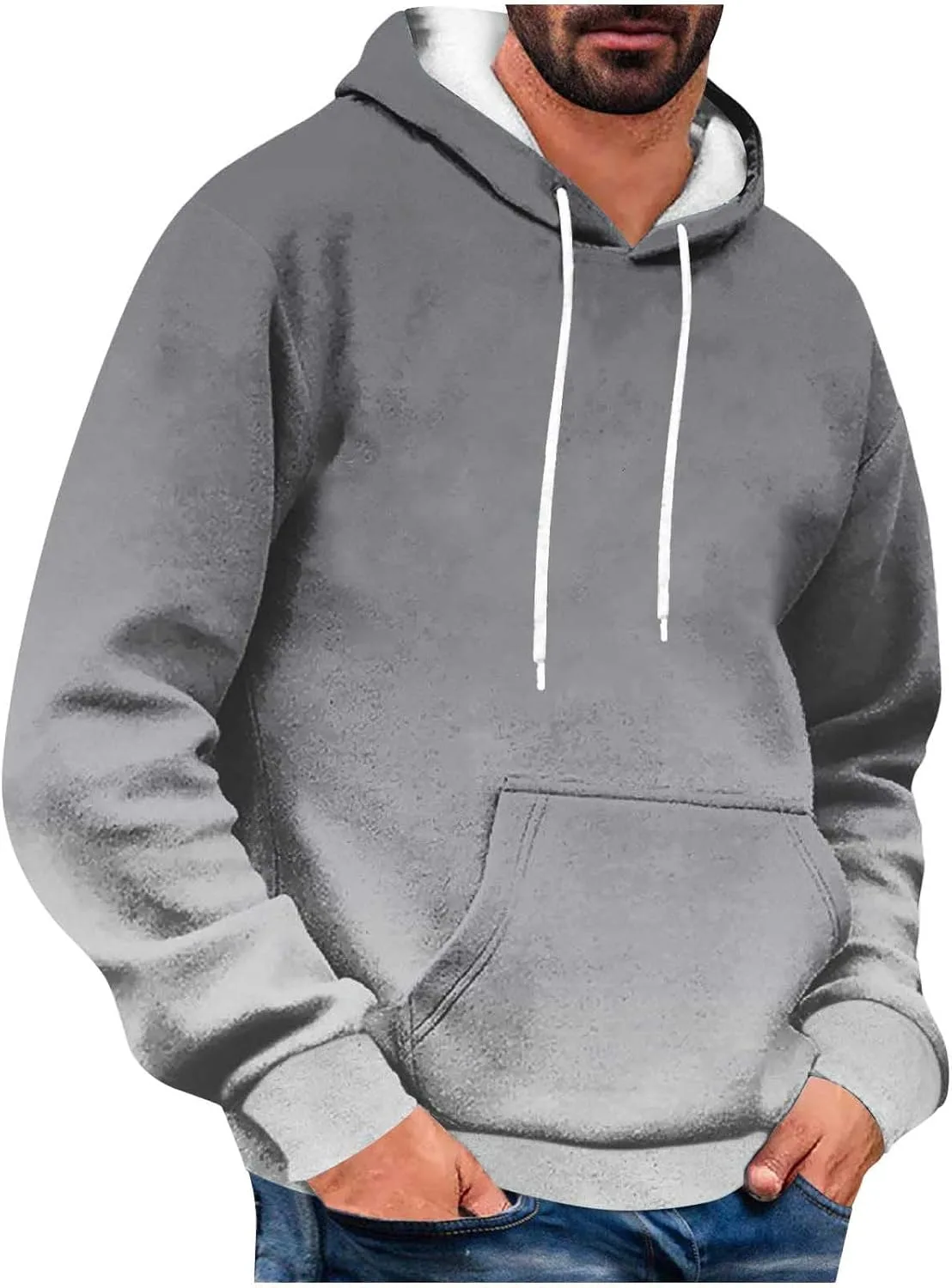 Мужская худи с длинным рукавом градиентного цвета оверсайз с карманом
Мужская худи с длинным рукавом градиентного цвета оверсайз с карманом