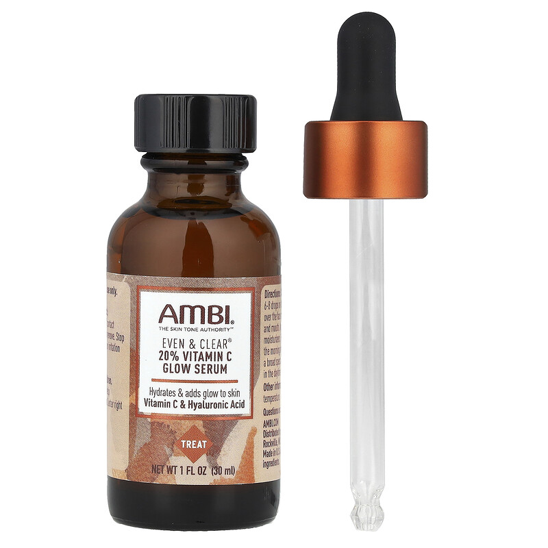 AMBI, Even & Clear, сияющая сыворотка с 20% витамином C, 30 мл (1 жидк. Унция)
AMBI, Even & Clear, сияющая сыворотка с 20% витамином C, 30 мл (1 жидк. Унция)