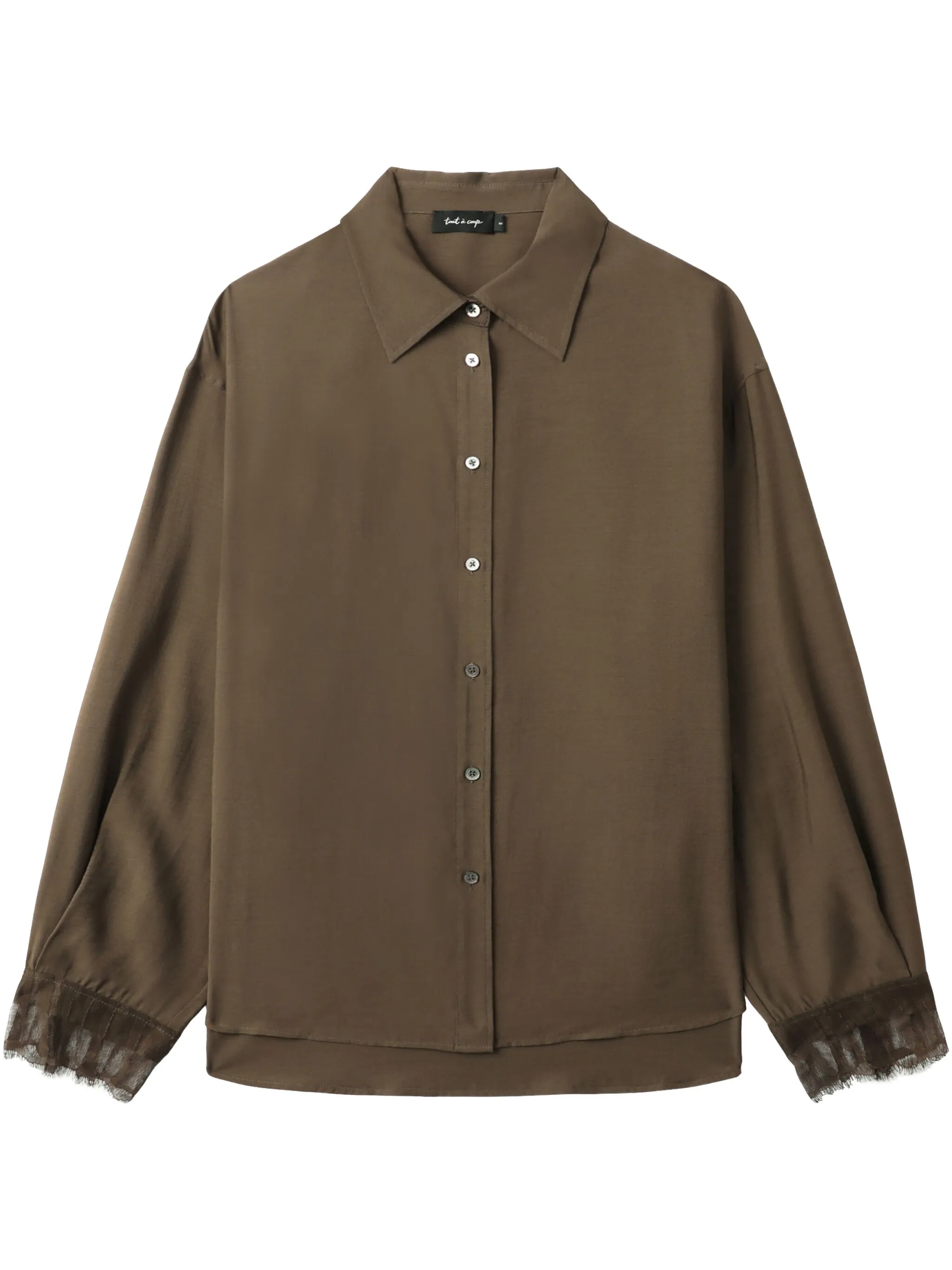 Рубашка с кружевными манжетами Tout A Coup, коричневый
Рубашка с кружевными манжетами Tout A Coup, коричневый