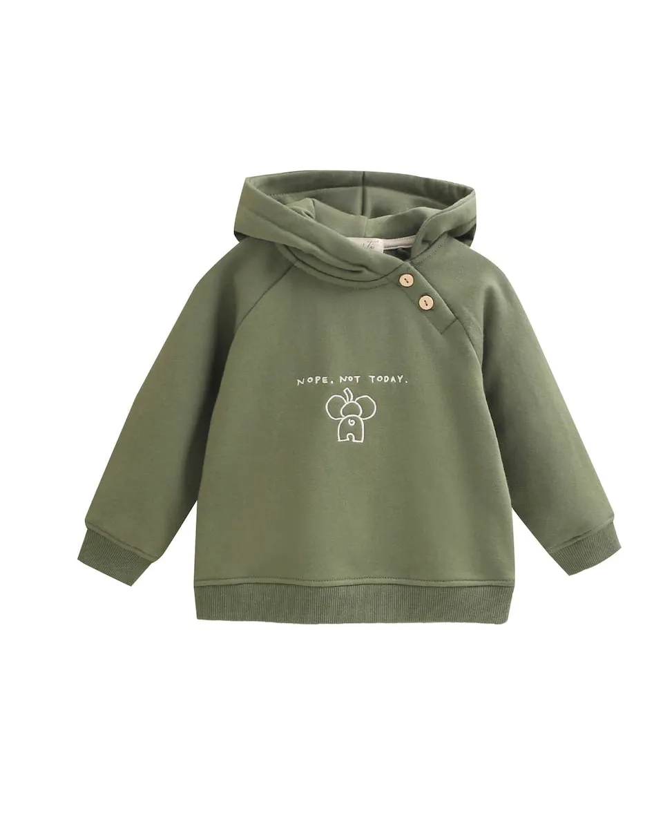 Детская толстовка с капюшоном и рисунком слона Dadati, оливковый зеленый
Детская толстовка с капюшоном и рисунком слона Dadati, оливковый зеленый