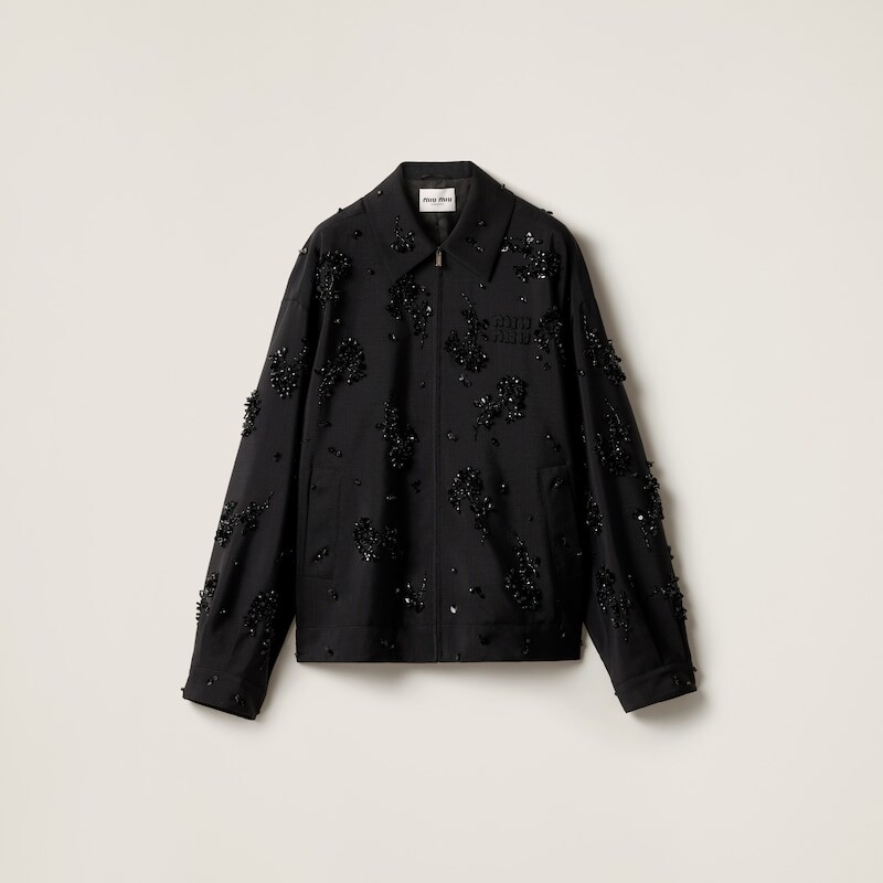 Жакет из кид-мохера с вышивкой Miu Miu, черный
Жакет из кид-мохера с вышивкой Miu Miu, черный