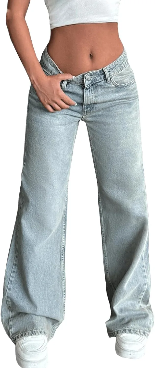 Viatabuna широкие джинсы для женщин Mid Waist Baggy Straight Leg Denim Washed
Viatabuna широкие джинсы для женщин Mid Waist Baggy Straight Leg Denim Washed