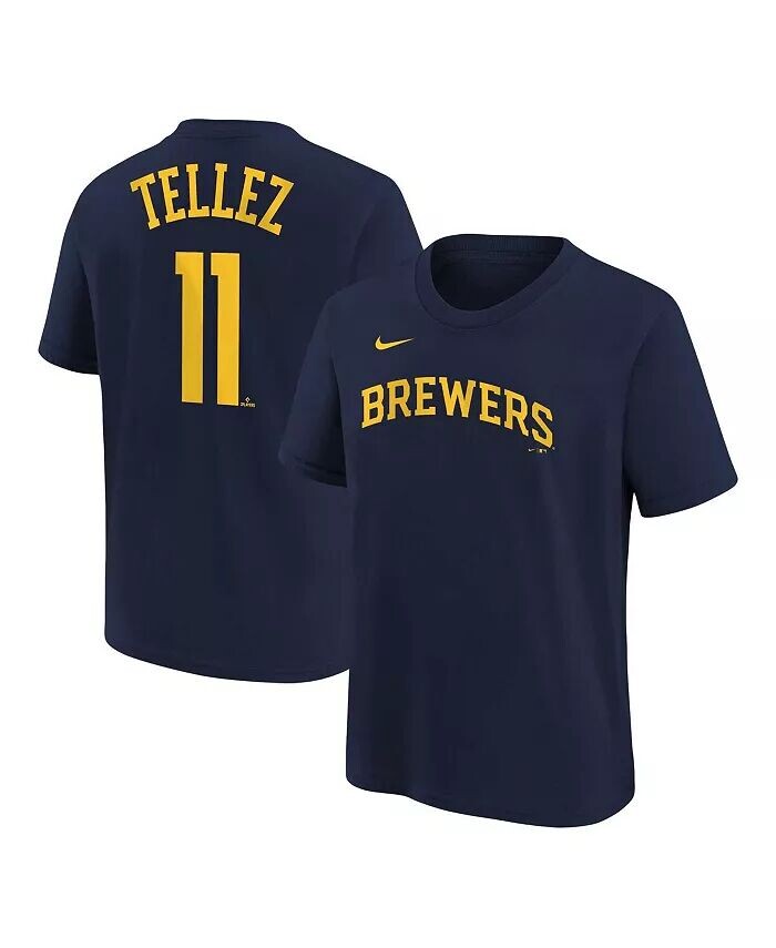 Темно-синяя футболка Big Boys Rowdy Tellez Milwaukee Brewers с именем и номером игрока Nike, синий
Темно-синяя футболка Big Boys Rowdy Tellez Milwaukee Brewers с именем и номером игрока Nike, синий