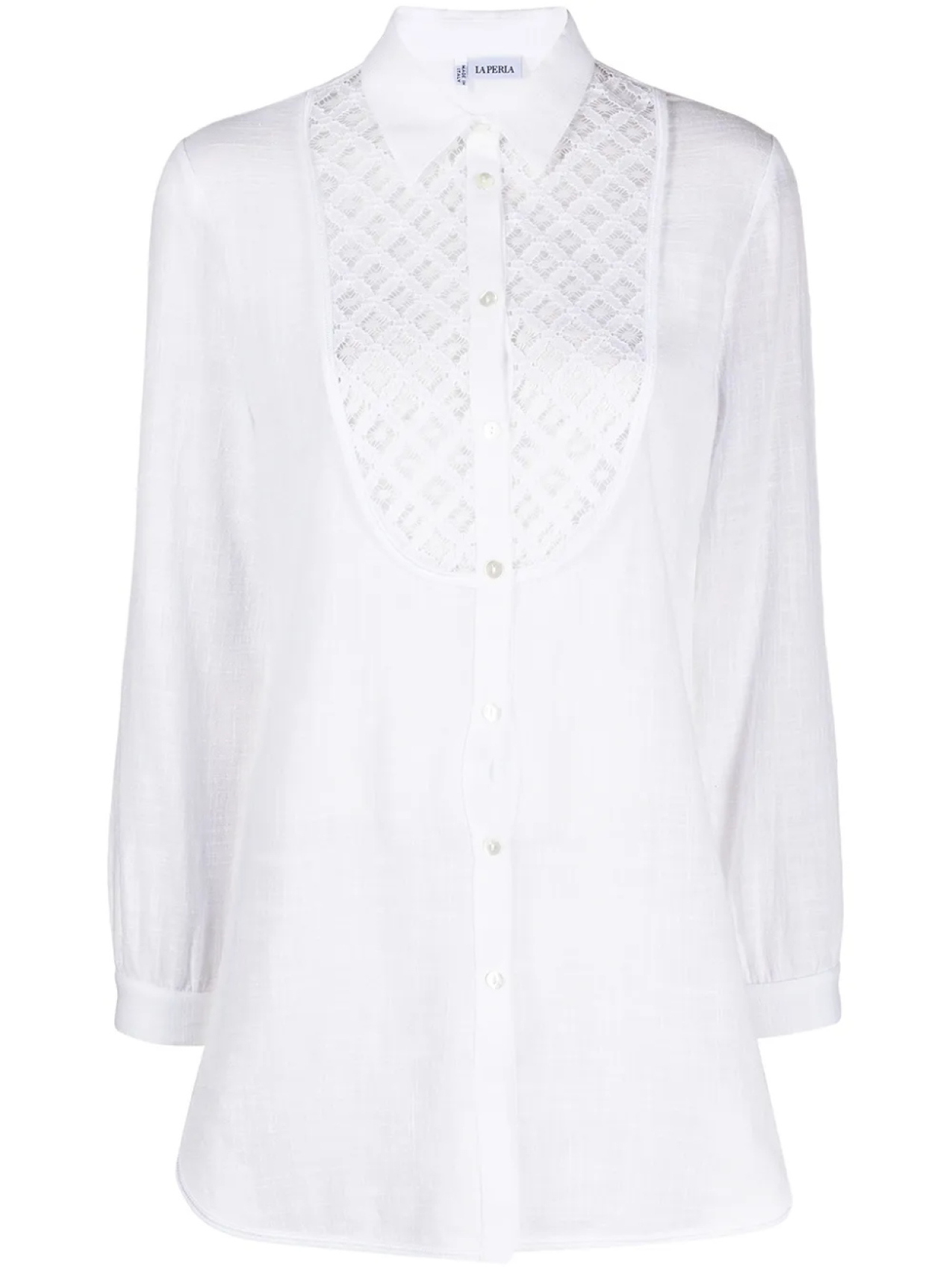 Рубашка на пуговицах с вышивкой La Perla, белый
Рубашка на пуговицах с вышивкой La Perla, белый