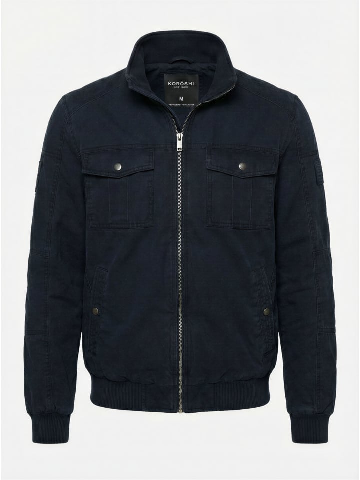 KOROSHI Легкая короткая хлопковая куртка синего цвета
KOROSHI Легкая короткая хлопковая куртка синего цвета