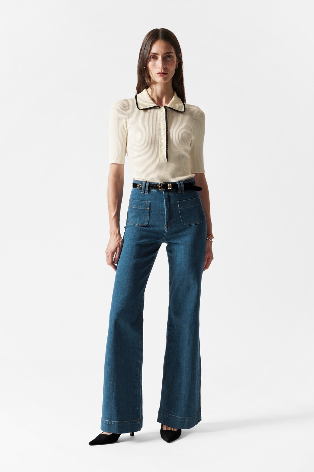 Джинсы Bootcut с накладным карманом & Other Stories, синий
Джинсы Bootcut с накладным карманом & Other Stories, синий