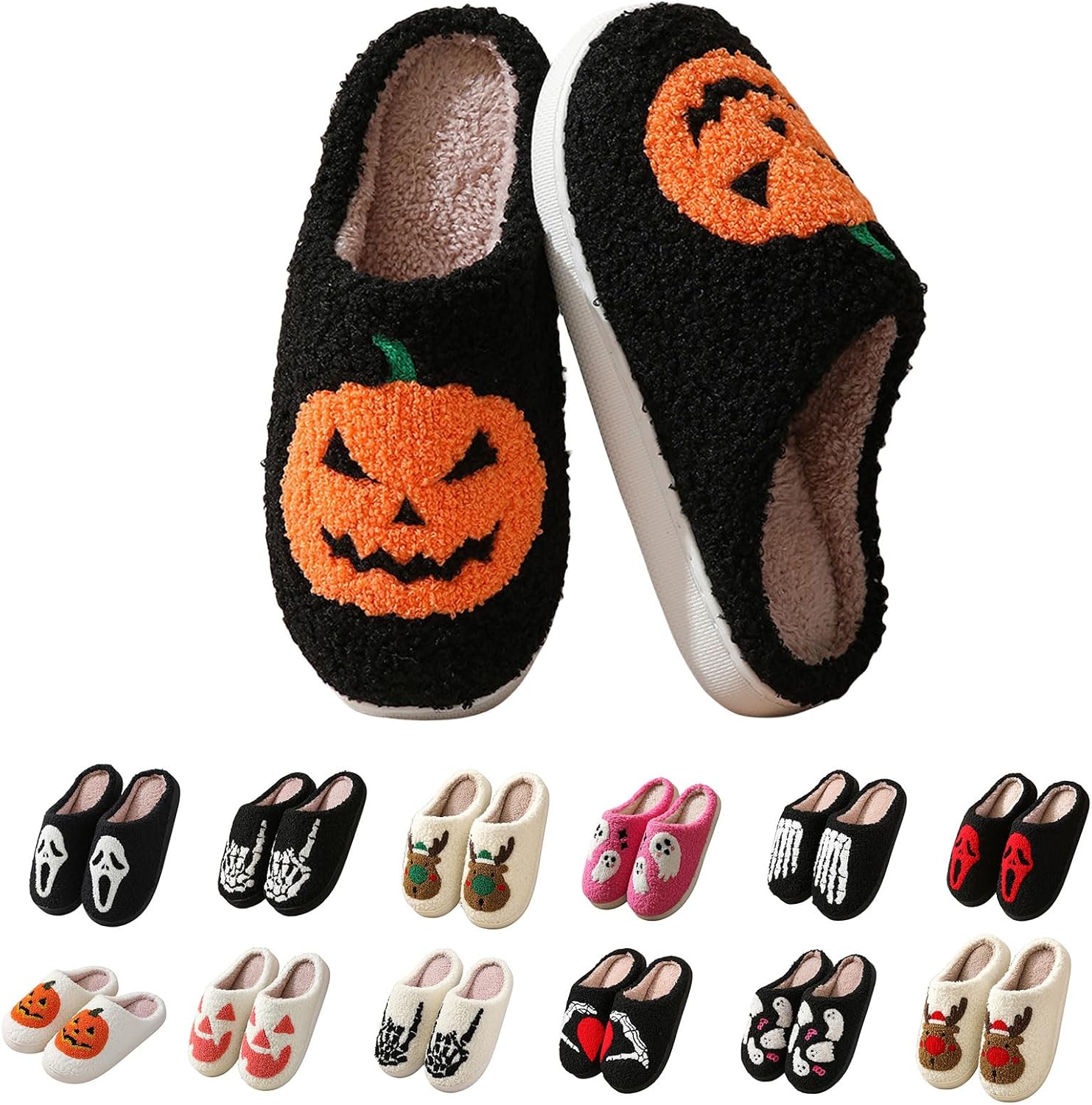 Тапочки ZWRXW на Хэллоуин для женщин и мужчин, унисекс, милые плюшевые тапочки с изображением мультяшной тыквы, мультиколор
Тапочки ZWRXW на Хэллоуин для женщин и мужчин, унисекс, милые плюшевые тапочки с изображением мультяшной тыквы, мультиколор