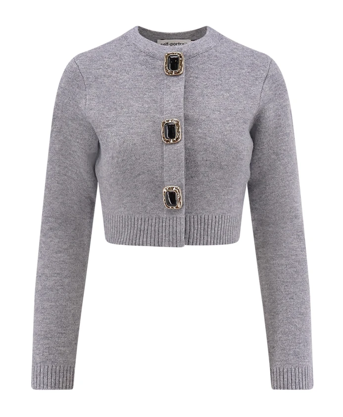 Шерстяной кардиган Self Portrait, серый
Шерстяной кардиган Self Portrait, серый