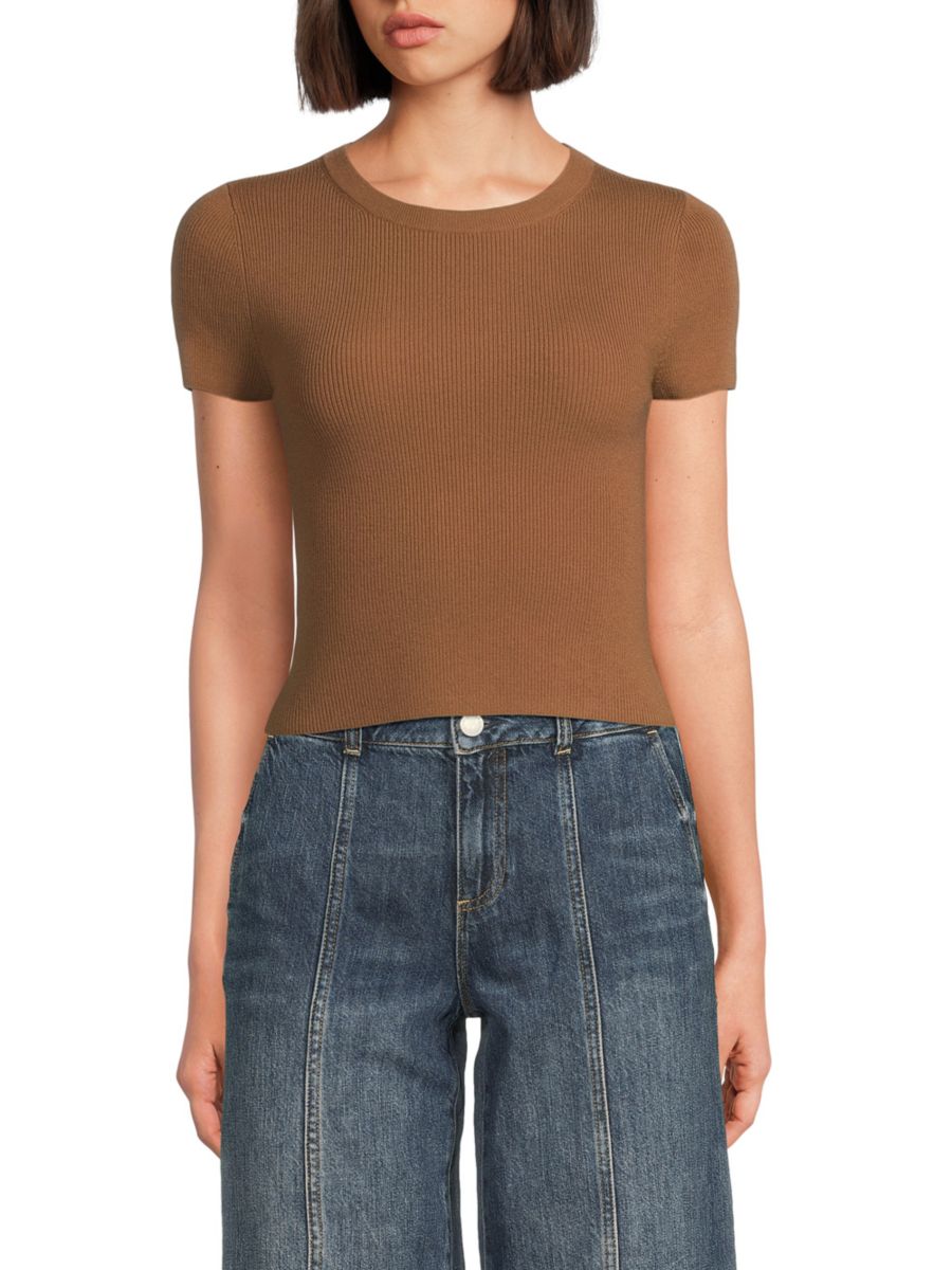 Топ Ciara из эластичной шерсти в рубчик Alice + Olivia, кэмел
Топ Ciara из эластичной шерсти в рубчик Alice + Olivia, кэмел