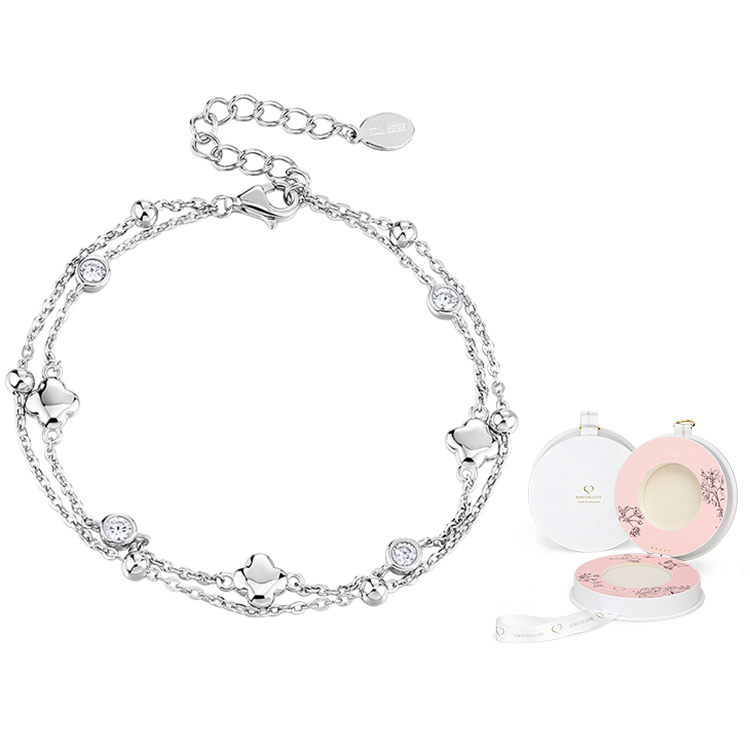 KADER Счастливый браслет из серебра S925 серии Четырехлистный клевер Lucky Four Leaf Clover Series для женщин в белой коробке на удачу
KADER Счастливый браслет из серебра S925 серии Четырехлистный клевер Lucky Four Leaf Clover Series для женщин в белой коробке на удачу