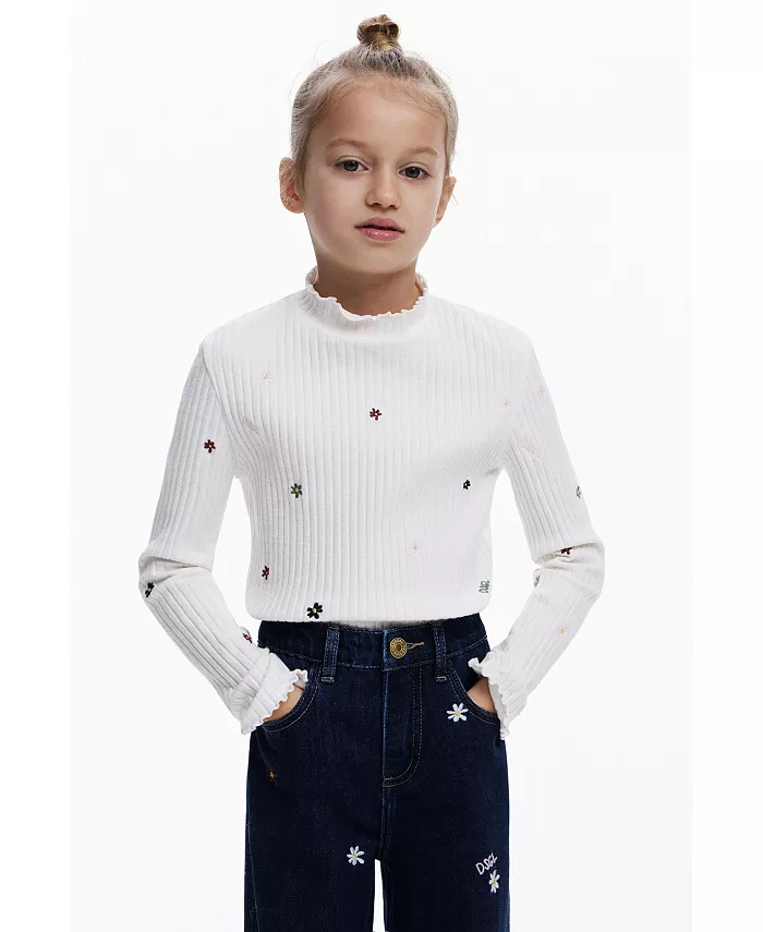 Детская футболка с ребристой вязкой и вышивкой Desigual, загар/бежевый
Детская футболка с ребристой вязкой и вышивкой Desigual, загар/бежевый