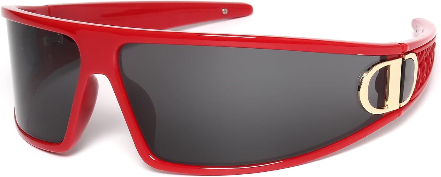 Солнцезащитные очки KENBO Y2K, обтекаемая форма, футуристические солнцезащитные очки для женщин и мужчин, модные спортивные солнцезащитные очки с защитой от УФ-излучения UV400, Red
Солнцезащитные очки KENBO Y2K, обтекаемая форма, футуристические солнцезащитные очки для женщин и мужчин, модные спортивные солнцезащитные очки с защитой от УФ-излучения UV400, Red