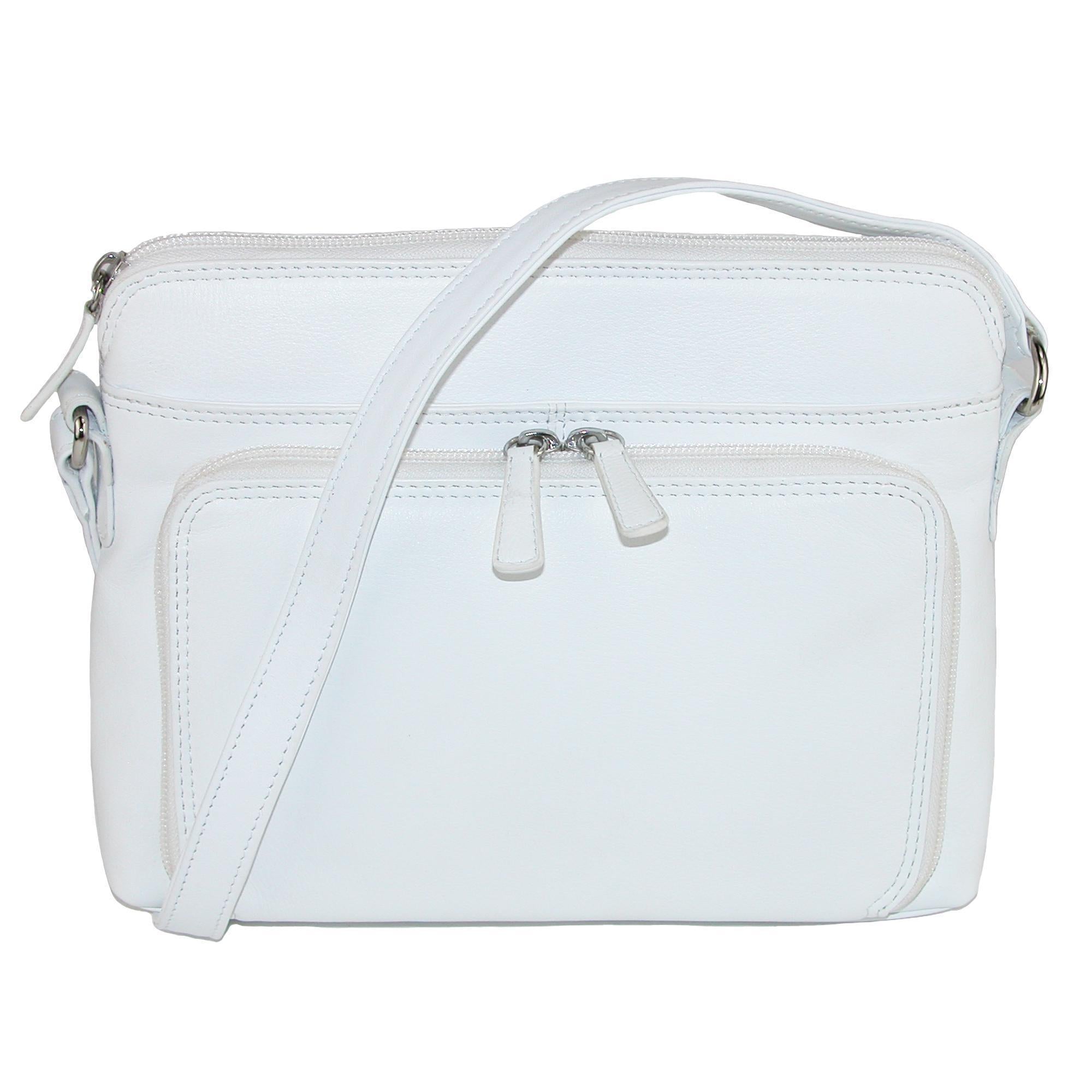 Женская кожаная сумка-кошелек через плечо с боковым органайзером CTM, белый
Женская кожаная сумка-кошелек через плечо с боковым органайзером CTM, белый