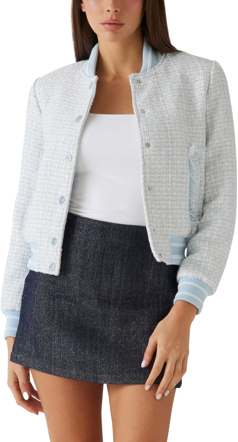 Женская куртка-бомбер Gloria из твида Eco New от GUESS, Coronado Blue Multi
Женская куртка-бомбер Gloria из твида Eco New от GUESS, Coronado Blue Multi