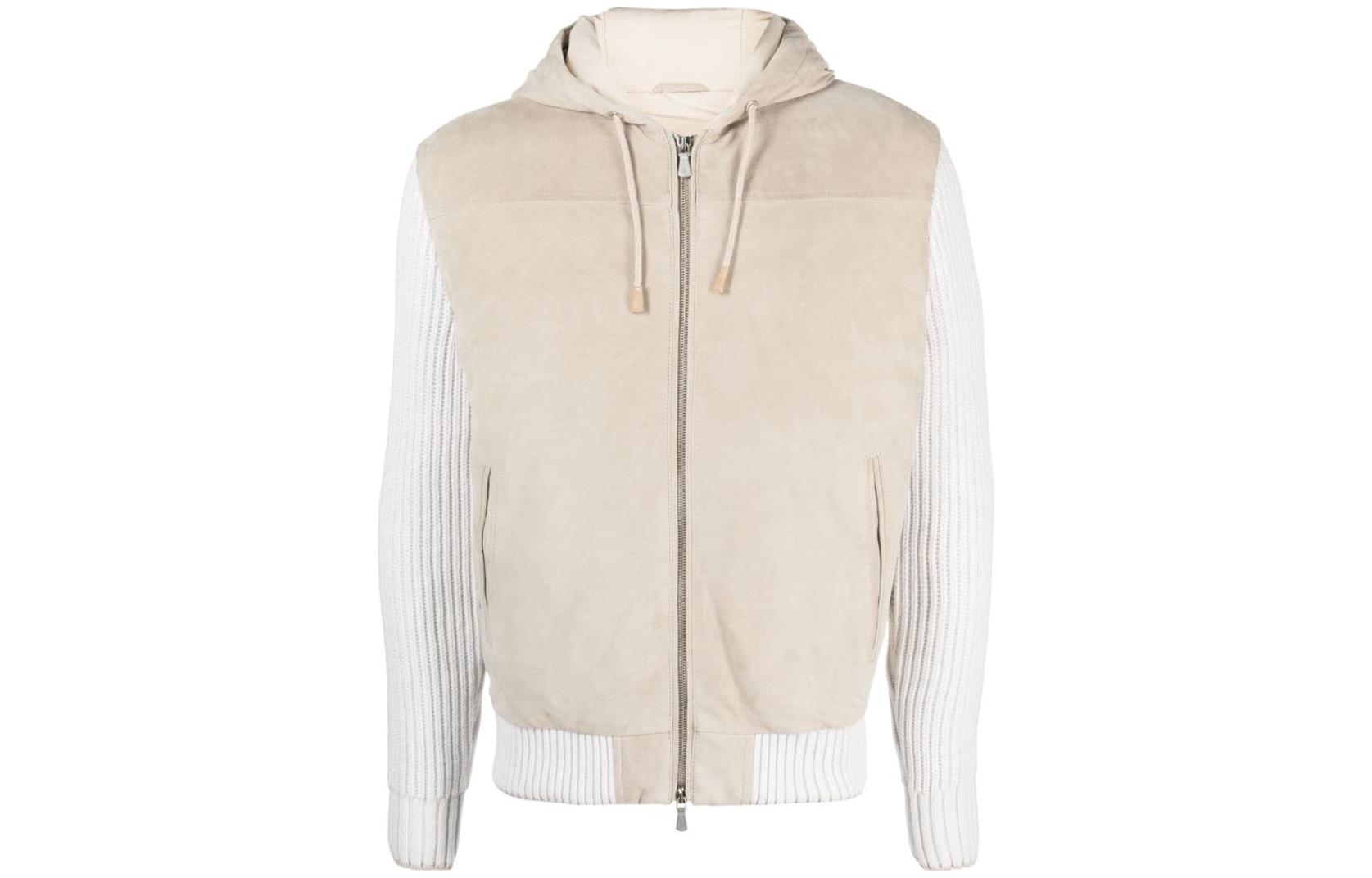 Курка-бомбер с капюшоном и вставками из замши Eleventy, бежевый
Курка-бомбер с капюшоном и вставками из замши Eleventy, бежевый