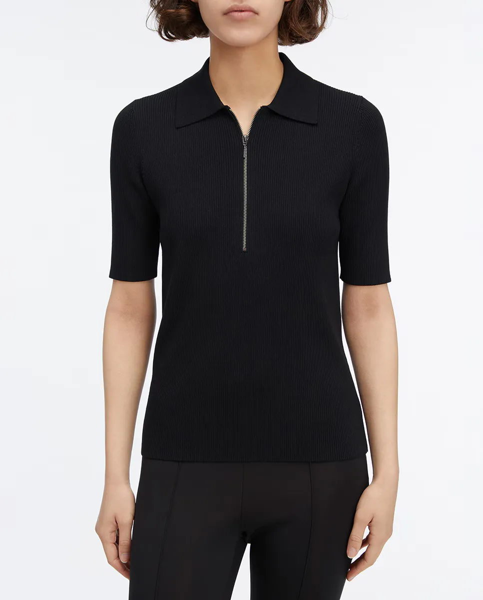 Женский свитер в рубчик на молнии Calvin Klein, чёрный
Женский свитер в рубчик на молнии Calvin Klein, чёрный