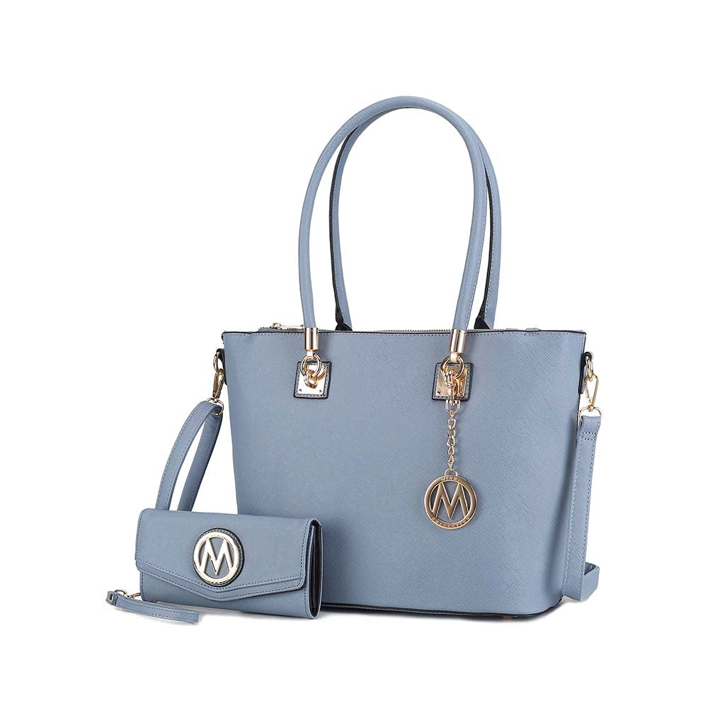 Женская сумка-тоут Vanessa с кошельком на запястье, набор из цельной веганской кожи и сумочки от Mia K MKF Collection By Mia K., цвет denim blue, Синий, Женская сумка-тоут Vanessa с кошельком на запястье, набор из цельной веганской кожи и сумочки от Mia K
Женская сумка-тоут Vanessa с кошельком на запястье, набор из цельной веганской кожи и сумочки от Mia K MKF Collection By Mia K., цвет denim blue, Синий, Женская сумка-тоут Vanessa с кошельком на запястье, набор из цельной веганской кожи и сумочки от Mia K