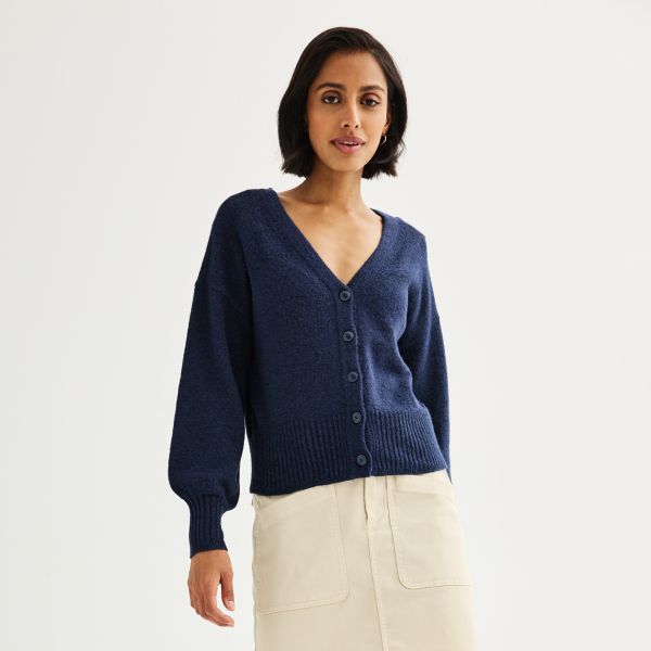 Кардиган с рукавами-фонариками и пуговицами спереди Sonoma Goods For Life, цвет velocity blue 
Кардиган с рукавами-фонариками и пуговицами спереди Sonoma Goods For Life, цвет velocity blue