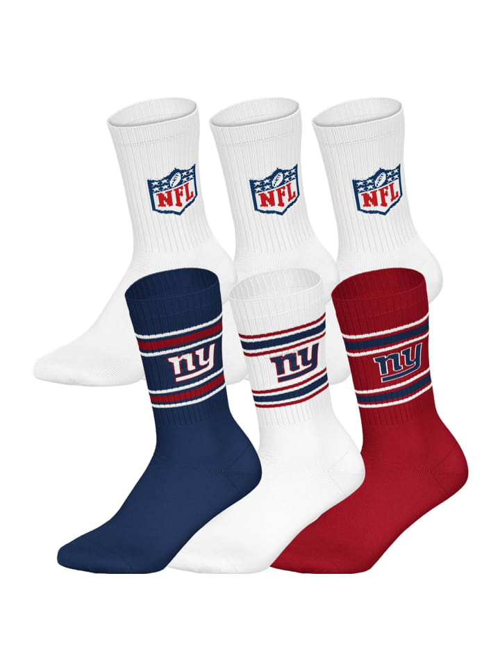 NFL Набор из 6 носков цвета «Нью-Йорк Джайентс»/белый
NFL Набор из 6 носков цвета «Нью-Йорк Джайентс»/белый