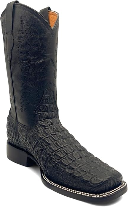 Мужские кожаные ковбойские сапоги с экзотическим принтом каимана и квадратным носком - черные Generic
Мужские кожаные ковбойские сапоги с экзотическим принтом каимана и квадратным носком - черные Generic