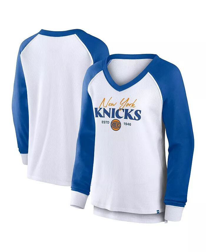Женская белая футболка New York Knicks Open Lane Waffle с длинным рукавом и V-образным вырезом Fanatics
Женская белая футболка New York Knicks Open Lane Waffle с длинным рукавом и V-образным вырезом Fanatics