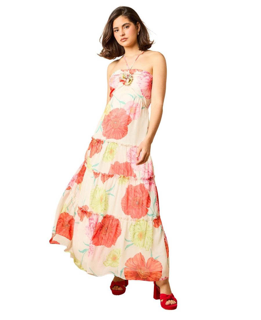 Женское миди-платье с розочками и воротником-халтером Oasis, Ivory
Женское миди-платье с розочками и воротником-халтером Oasis, Ivory