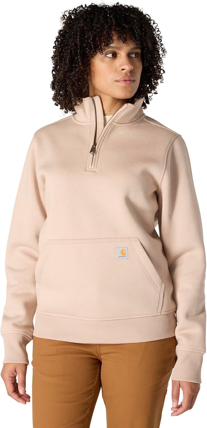 Carhartt Women's Relaxed Fit Midweight Quarter-Zip Mock-Neck Sweatshirt, Light Taupe Heather, Коричневый, Carhartt Women's Relaxed Fit Midweight Quarter-Zip Mock-Neck Sweatshirt, Light Taupe Heather
Carhartt Women's Relaxed Fit Midweight Quarter-Zip Mock-Neck Sweatshirt, Light Taupe Heather, Коричневый, Carhartt Women's Relaxed Fit Midweight Quarter-Zip Mock-Neck Sweatshirt, Light Taupe Heather