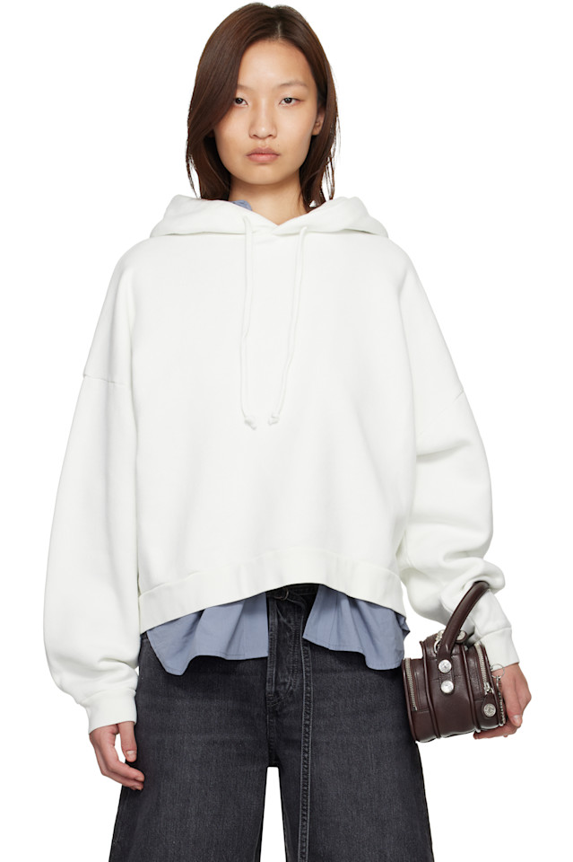 Acne Studios Белая флисовая толстовка с логотипом
Acne Studios Белая флисовая толстовка с логотипом