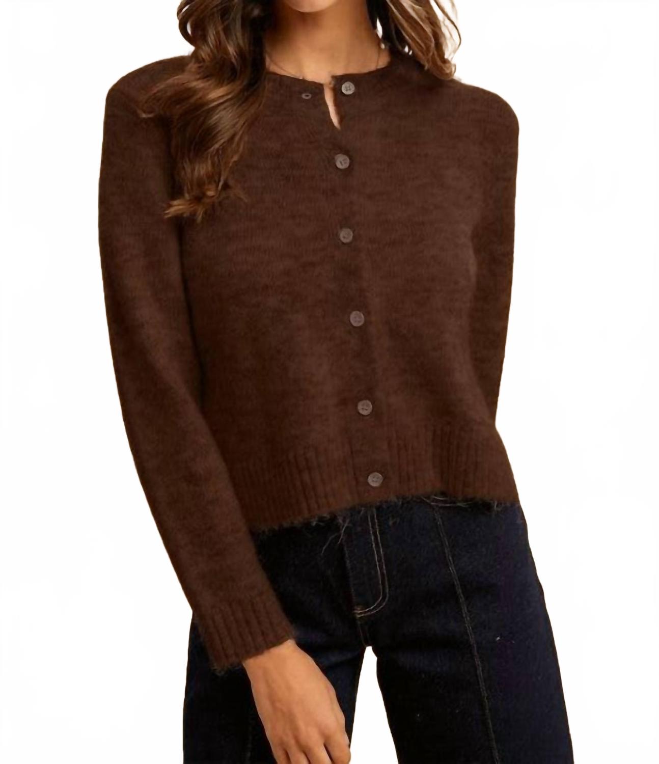 AnnieWear Укороченный кардиган Melanged коричневого цвета
AnnieWear Укороченный кардиган Melanged коричневого цвета
