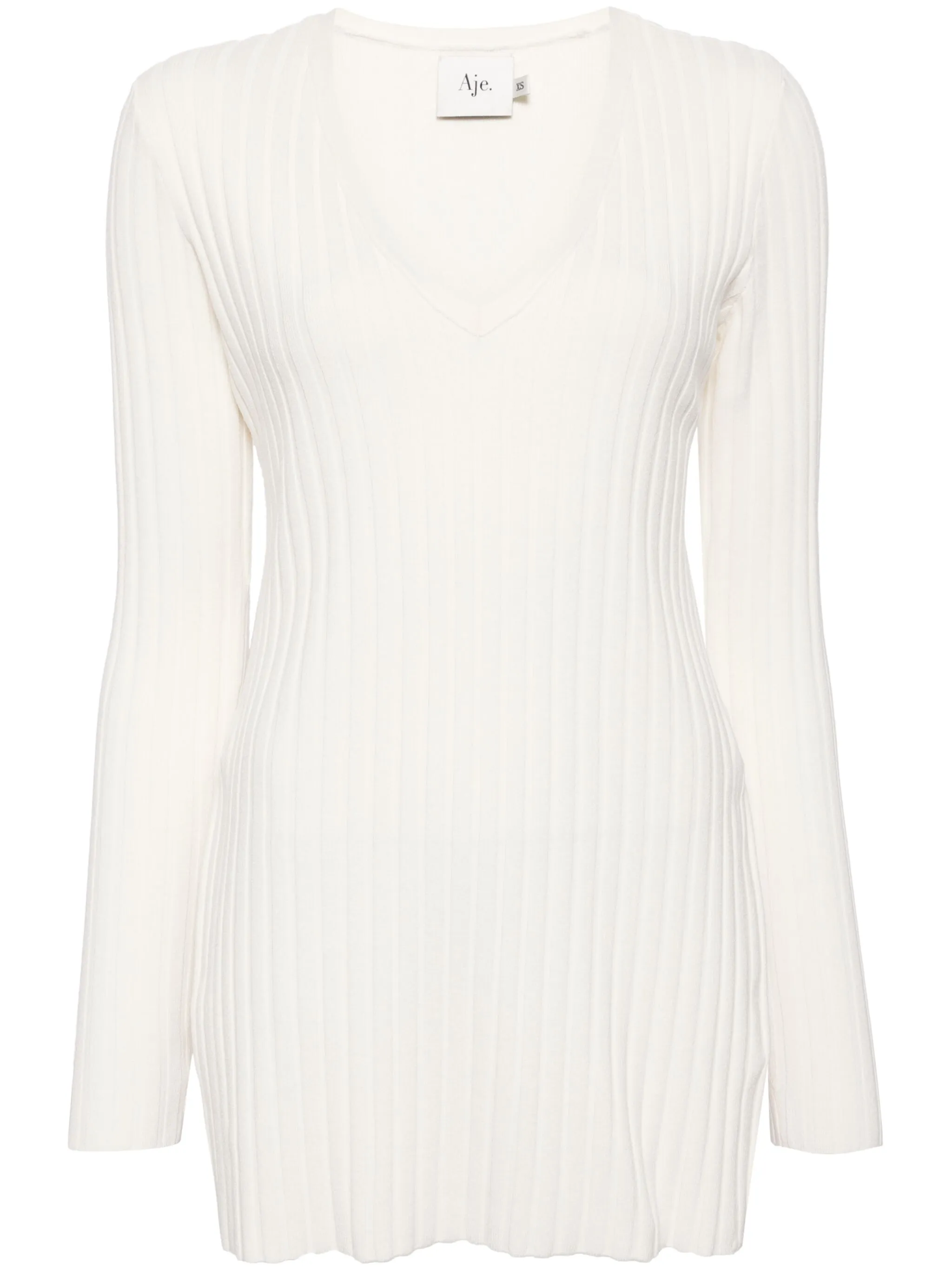 Джемпер в рубчик с логотипом Aje, белый
Джемпер в рубчик с логотипом Aje, белый