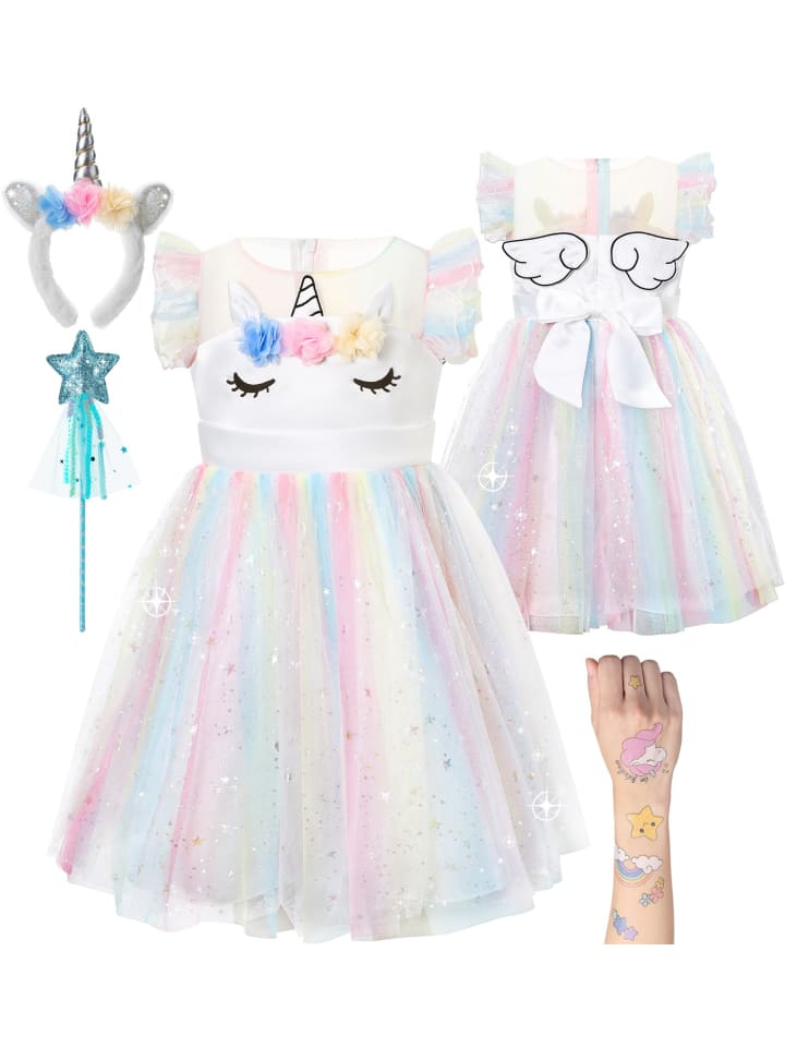 Платье-единорог для детей белого цвета Corimori
Платье-единорог для детей белого цвета Corimori