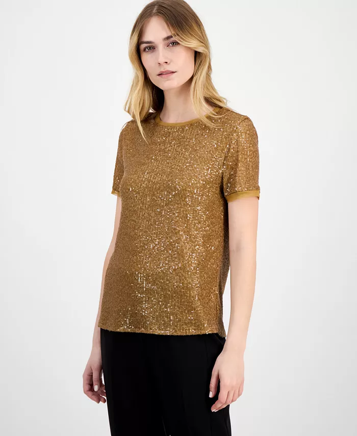 Женская футболка с пайетками Anne Klein, коричневый
Женская футболка с пайетками Anne Klein, коричневый
