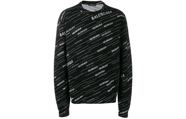 Свитер мужской Balenciaga с полосками и логотипом, черный
Свитер мужской Balenciaga с полосками и логотипом, черный