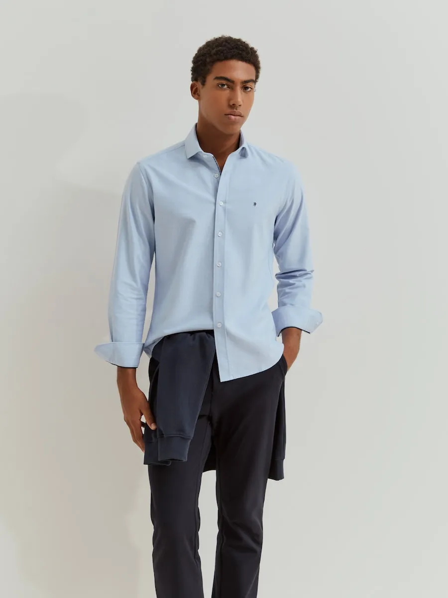 Мужская оксфордская хлопковая рубашка, приталенного кроя, синего цвета Lion of Porches
Мужская оксфордская хлопковая рубашка, приталенного кроя, синего цвета Lion of Porches