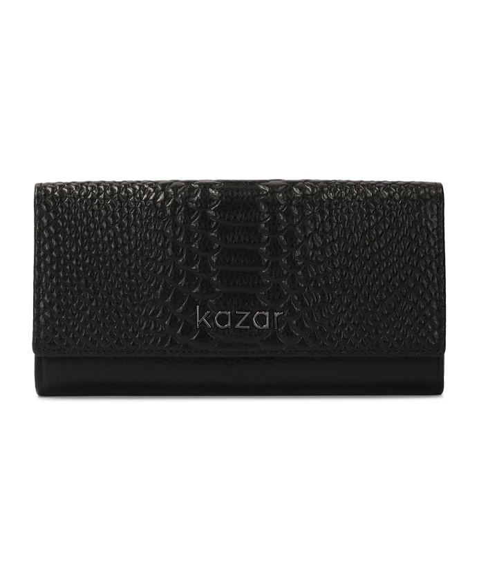 Большой прямоугольный кошелек с рельефным рисунком. Kazar, черный
Большой прямоугольный кошелек с рельефным рисунком. Kazar, черный