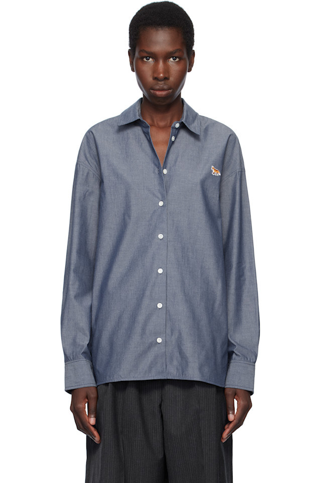 Повседневная рубашка Maison Kitsuné, индиго
Повседневная рубашка Maison Kitsuné, индиго