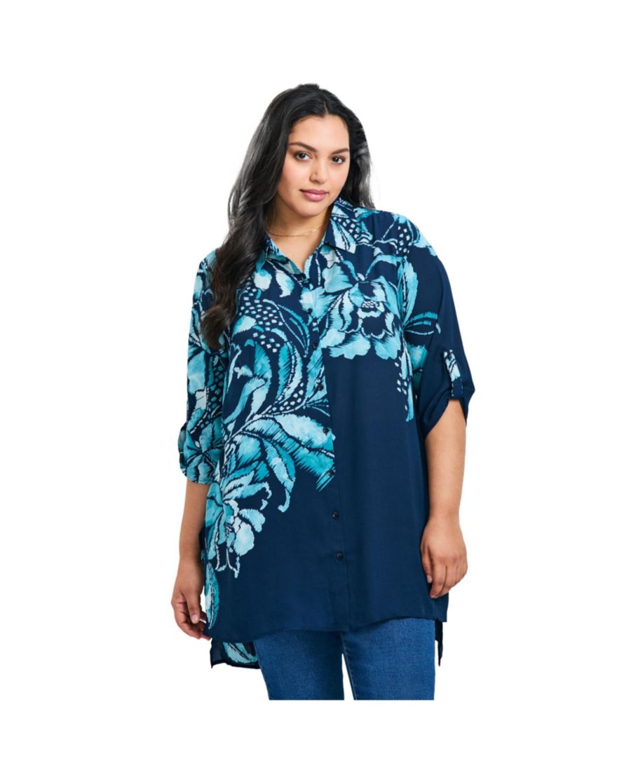 Женская блузка больших размеров Rita с аппликационным принтом AVENUE, Blue floral placement
Женская блузка больших размеров Rita с аппликационным принтом AVENUE, Blue floral placement