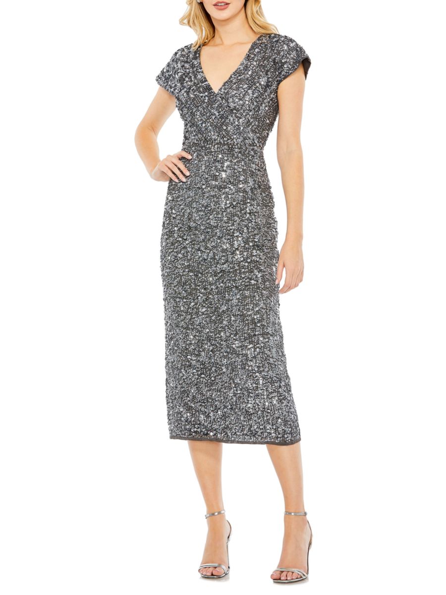 Платье-футляр с короткими рукавами и пайетками Mac Duggal, цвет Platinum
Платье-футляр с короткими рукавами и пайетками Mac Duggal, цвет Platinum