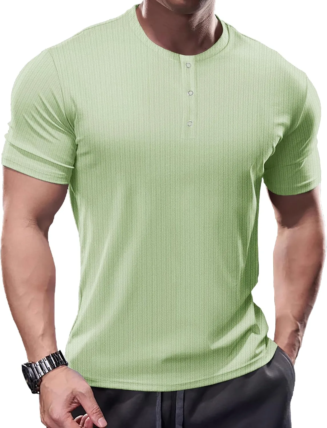 Мужская футболка Slim Fit Muscle Henley с длинным и коротким рукавом Muhshoiy
Мужская футболка Slim Fit Muscle Henley с длинным и коротким рукавом Muhshoiy