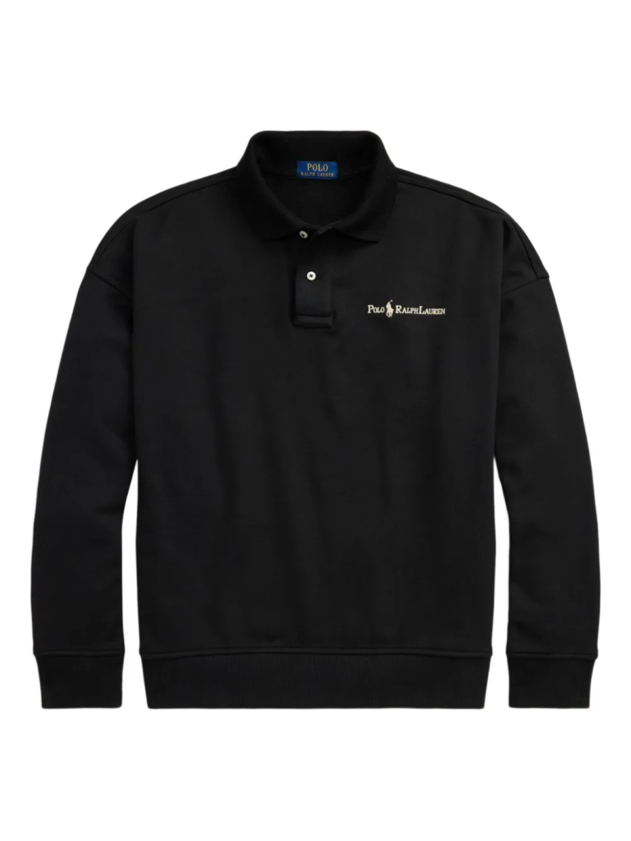 Флисовая толстовка с воротником-поло Polo Ralph Lauren, черный 
Флисовая толстовка с воротником-поло Polo Ralph Lauren, черный