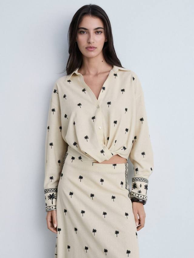 Вышитая юбка-макси с расклешенным подолом в стиле Palm Mango, Beige/Black
Вышитая юбка-макси с расклешенным подолом в стиле Palm Mango, Beige/Black