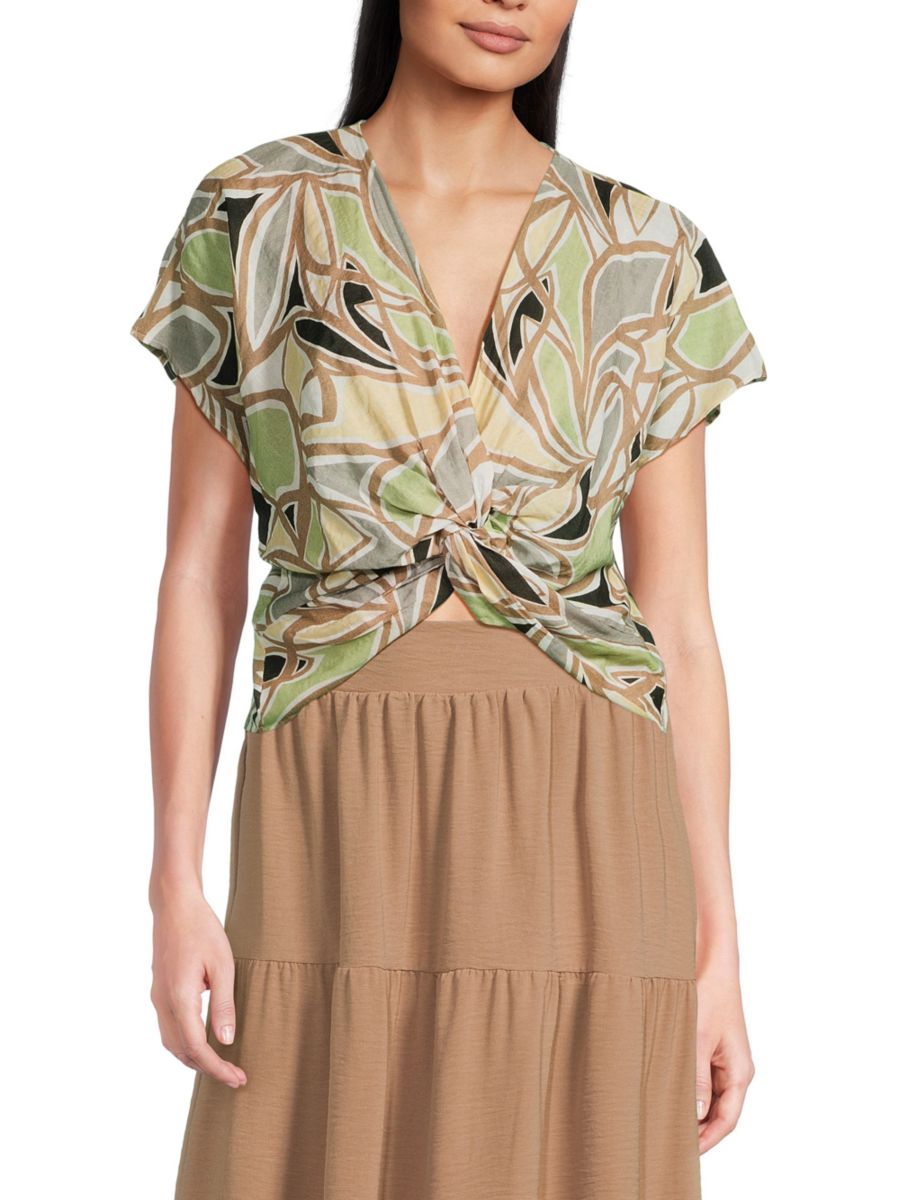 Укороченный топ с перекрученной передней частью Renee C., цвет Green Multi
Укороченный топ с перекрученной передней частью Renee C., цвет Green Multi