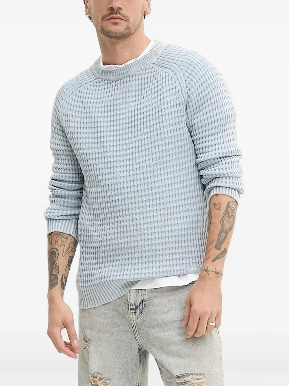 Свитер с круглым воротником HUGO, синий
Свитер с круглым воротником HUGO, синий