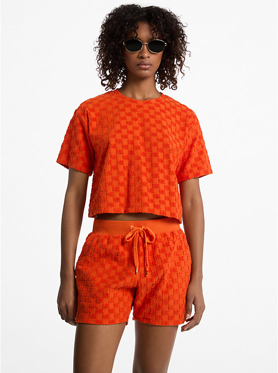 Рубашка из жаккардовой махровой ткани с большим логотипом Michael Kors, красный
Рубашка из жаккардовой махровой ткани с большим логотипом Michael Kors, красный