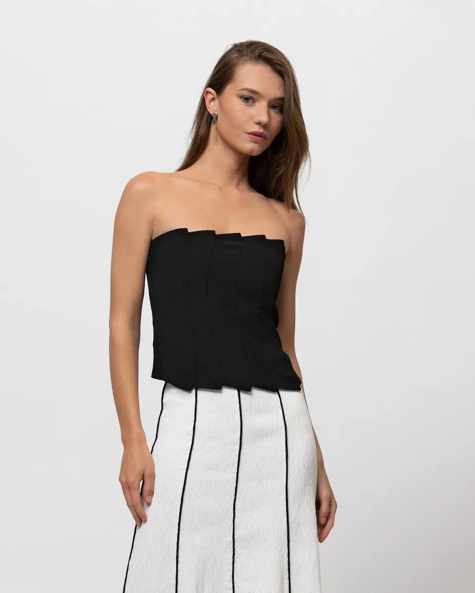 Женский топ без бретелек с плиссированной структурой Noon, черный
Женский топ без бретелек с плиссированной структурой Noon, черный