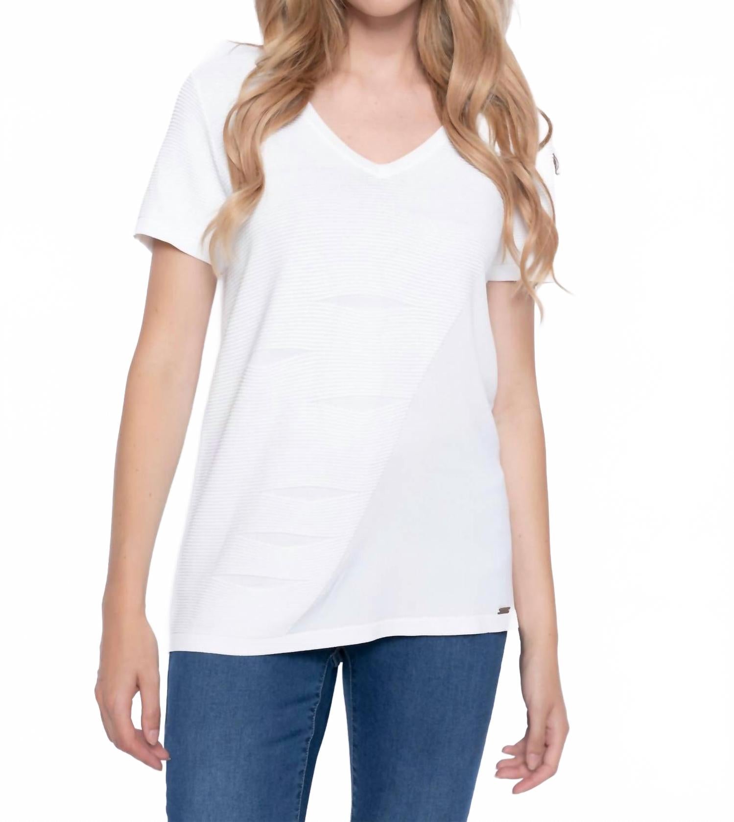 PICADILLY Вязаный топ с V-образным вырезом и текстурированной поверхностью, белый
PICADILLY Вязаный топ с V-образным вырезом и текстурированной поверхностью, белый