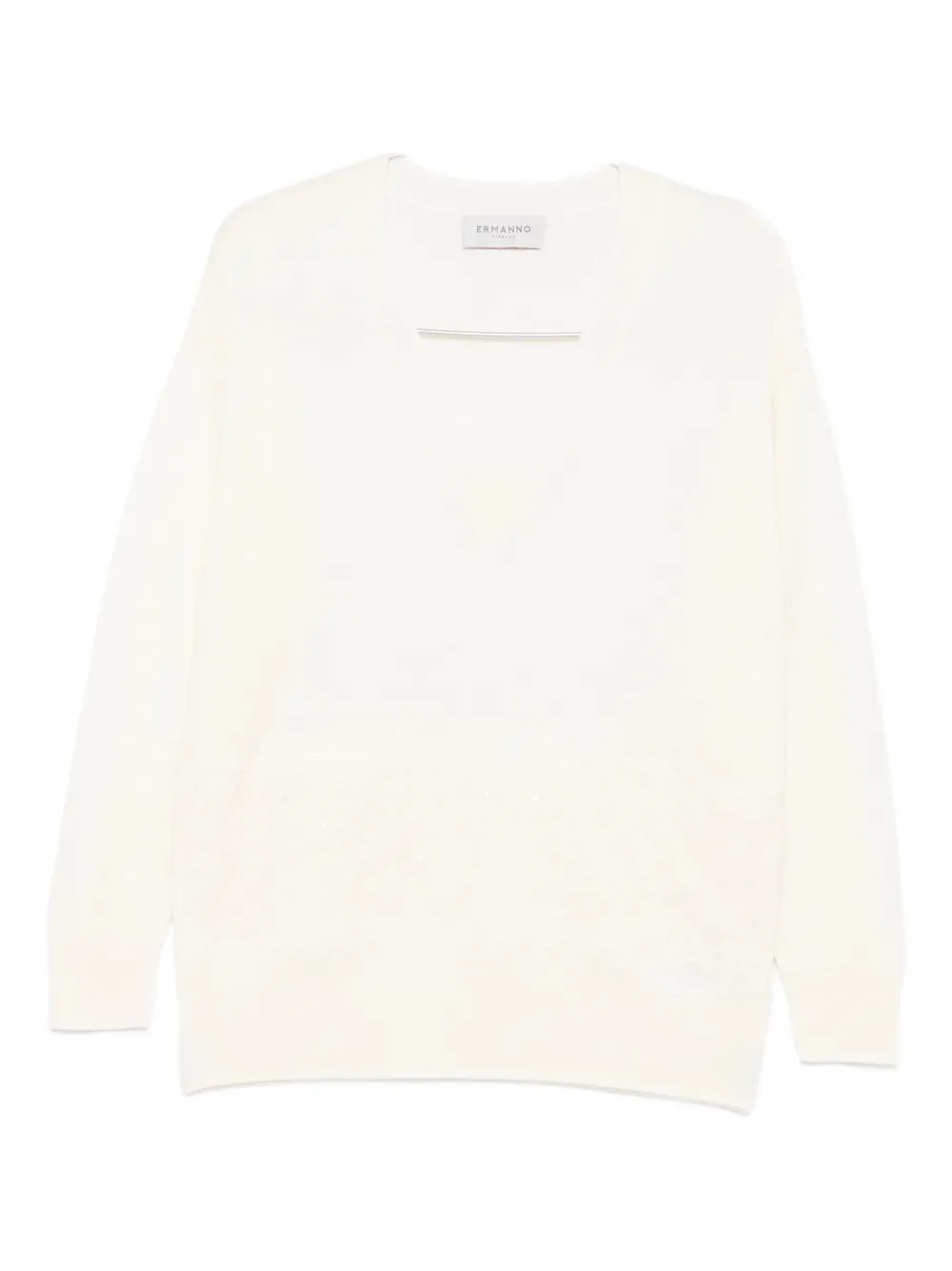 Свитер с V-образным вырезом Ermanno Firenze, белый
Свитер с V-образным вырезом Ermanno Firenze, белый